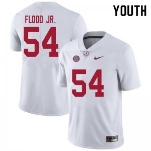 NCAA Youth Alabama Crimson Tide #54 Kyle Flood Jr. Stitched College 2020 Nike Authentic White Football Jersey OR17D84ZH